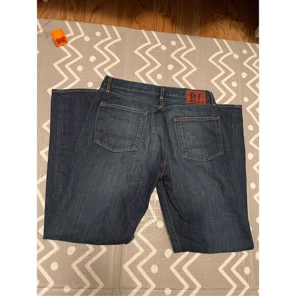 RL Ralph Lauren Straight Leg Zip Fly Ashmore Original Polo Jeans Company 34x32 - Picture 4 of 6